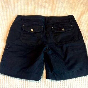 White House Black Market Women's Black Shorts cargo silver trim detail 8